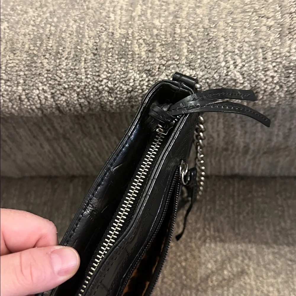 Harley Davidson genuine leather bag with alligator print studs and lepard print - Picture 7 of 10
